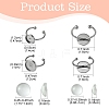 DIY Blank Dome 304 Stainless Steel Open Cuff Rings Making Kit DIY-YW0008-56-2