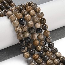 Natural Black Moonstone Beads Strands G-Q183-A01-01