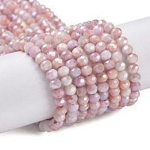 Faceted Electroplated Glass Beads Strands X-GLAA-C023-02-C19