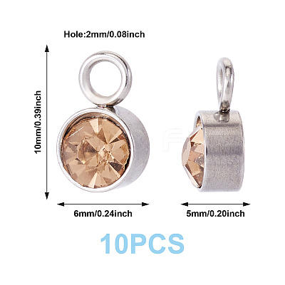 10Pcs Glass Rhinestone Charms STAS-TA0003-26C-1