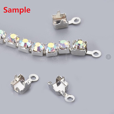 Brass Rhinestone Strass Chains CHC-T002-SS12-02C-1