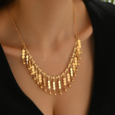Iron Elegant Long Round Beaded Tassel Bib Necklaces for Women Party and Special Occasions WL5134-1