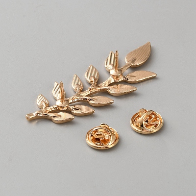Leaf Alloy Lapel Pin Backs for Backpack Clothes JEWB-WH0010-107G-1