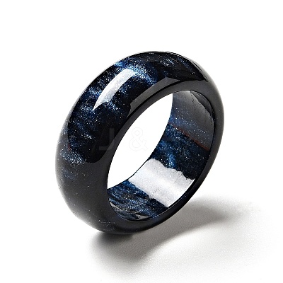 Resin Plain Band Finger Ring for Women RJEW-C034-01G-1