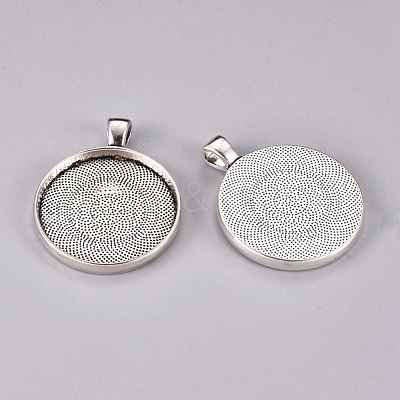Alloy Pendant Cabochon Settings PALLOY-A13349-AS-NR-1