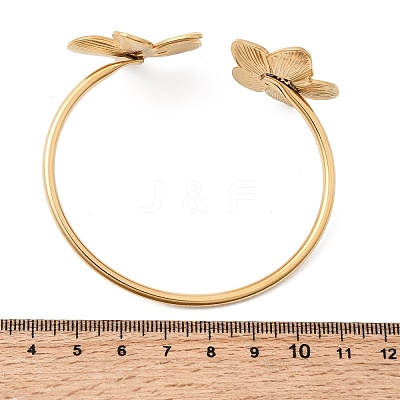 304 Stainless Steel & Plastic Imitation Pearl Cuff Bangles BJEW-Z170-02G-1