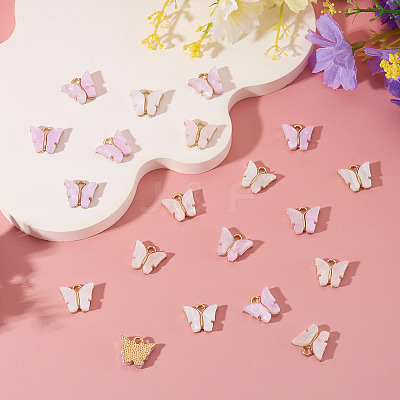 20Pcs 4 Colors Acrylic Charms MACR-TA0002-55B-1