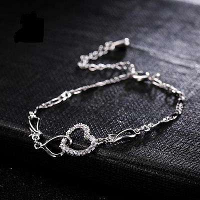 Brass Cubic Zirconia Link Chain Bracelets BJEW-EE0003-01P-1