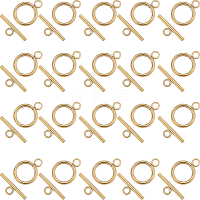 30Pcs 304 Stainless Steel Ring Toggle Clasps STAS-SC0007-42A-1