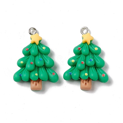Christmas Theme Opaque Resin Pendants X-FIND-E025-15-1