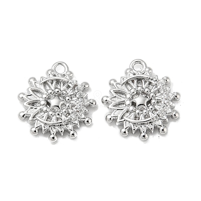 Brass Micro Pave Clear Cubic Zirconia Charms KK-H460-28P-1