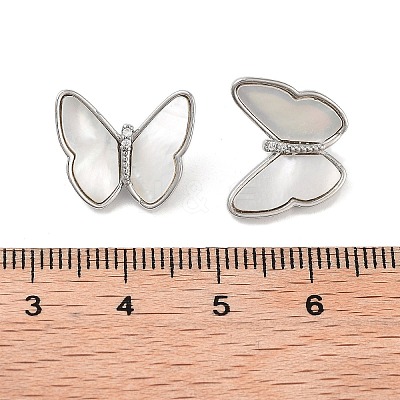 Brass Micro Pave Cubic Zirconia Shank Buttons KK-B102-20P-1