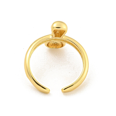 Brass Letter Open Cuff Rings for Women RJEW-G313-01I-G-1