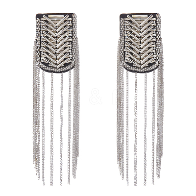 2Pcs Fashionable Iron Tassel Epaulettes FIND-FH0009-47-1