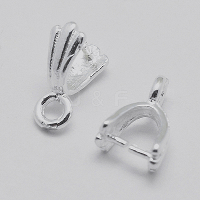 Anti-Tarnish Rhodium Plated 925 Sterling Silver Pendant Bails STER-E050-12P-1
