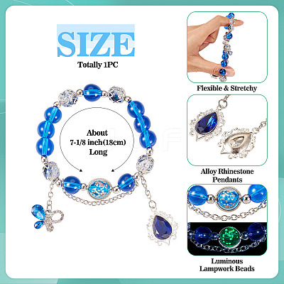 Glass & Alloy Rhinestone Beads Bracelets BJEW-TA00544-1