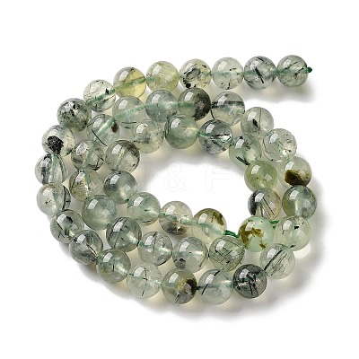 Natural Prehnite Beads Strands G-G474-A01-8mm-1