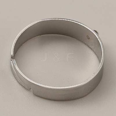 Adjustable 304 Stainless Steel Finger Ring Settings STAS-WH0033-11B-P-1