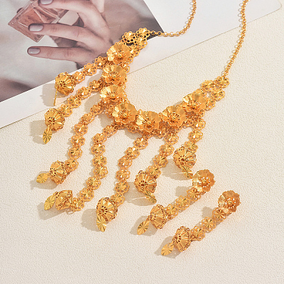 Alloy Flower Earrings & Necklaces Sets for Women MQ5653-1