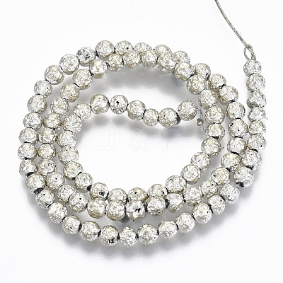 Electroplated Natural Lava Rock Beads Strands G-S352-30A-05-1