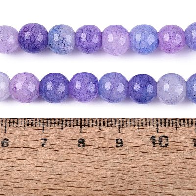 Baking Paint Crackle Glass Beads Strands GLAA-Q106-03A-05-1