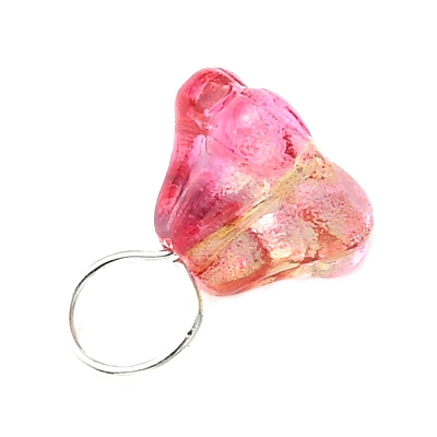 Glass Flower Charms PALLOY-JF02280-1