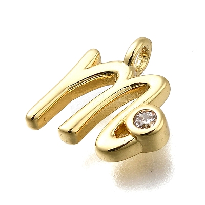 Brass Micro Pave Cubic Zirconia Pendants KK-B132-12G-M-1