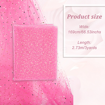 Star Moon Pattern Polyester Mesh Lace Fabric DIY-WH0504-446A-1