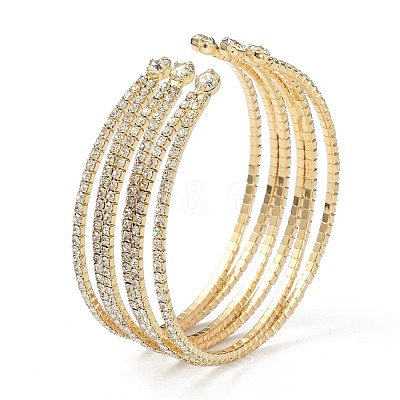 Iron Alloy Rhinestone Cuff Bangles BJEW-B052-01LG-1