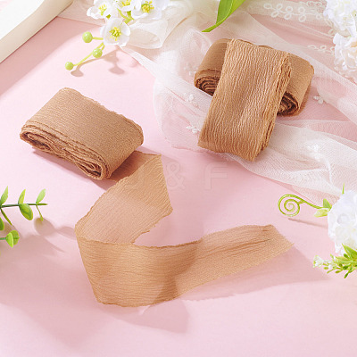 3 Rolls Frayed Polyester Ribbon OCOR-TA0002-97E-1