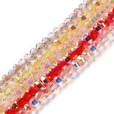 Transparent Electroplate Glass Beads Strands GLAA-Q099-H01-M02-1