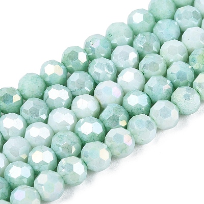 Anti-Tarnish Electroplate Glass Beads Strands EGLA-ZX010-6mm-11-1