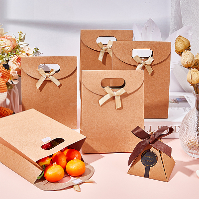 Rectangle Kraft Paper Gift Bags CON-WH0088-79-1