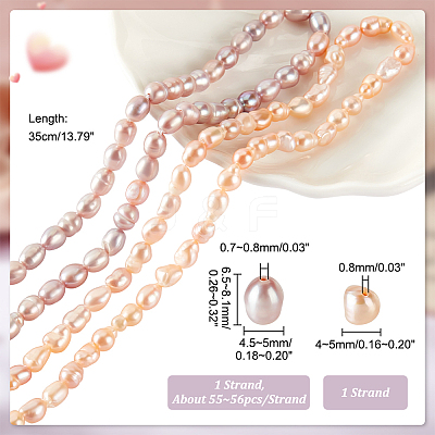 2 Strands 2 Styles Natural Cultured Freshwater Pearl Beads Strands PEAR-GA0001-03-1