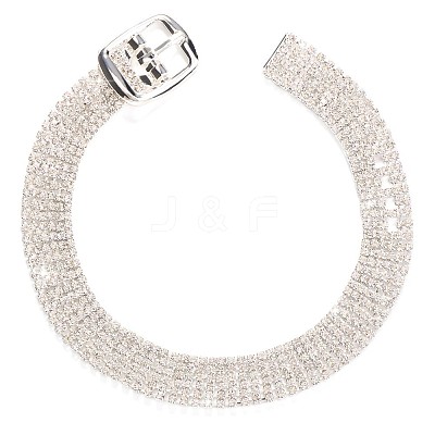 Alloy Full Crystal Rhinestone Belt Anklets for Women FS-WG26718-01-1