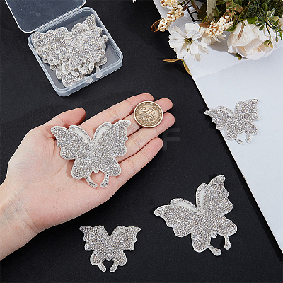 10Pcs 2 Styles Glass Rhinestone Car Stickers STIC-GF0001-42B-1