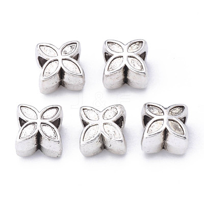 Tibetan Style Alloy European Beads TIBE-S319-127AS-RS-1