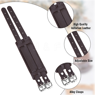3Pcs 3 Colors Imitation Leather Cord Bracelet BJEW-FH0001-02-1