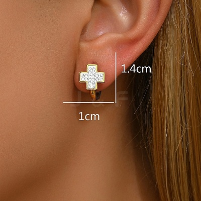 Exquisite Stainless Steel Rhinestone Hoop Earrings AK6534-3-1