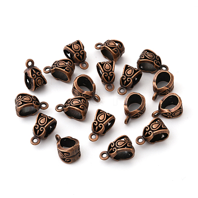 Tibetan Style Zinc Alloy Tube Bails TIBE-Q034-R-NR-1