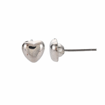 Heart Stud Earrings for Women EJEW-S213-02A-01S-RS-1