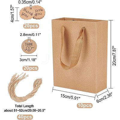 Rectangle Kraft Paper Bags with Handle CARB-NB0001-05-1