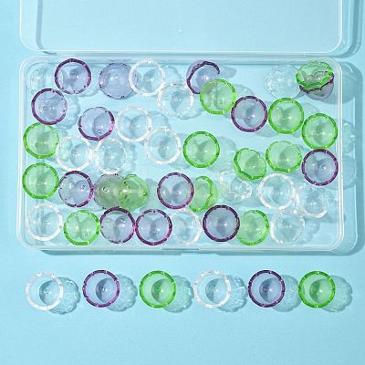 50Pcs 3 Colors Transparent Acrylic Bead Caps OACR-FS0002-45-1