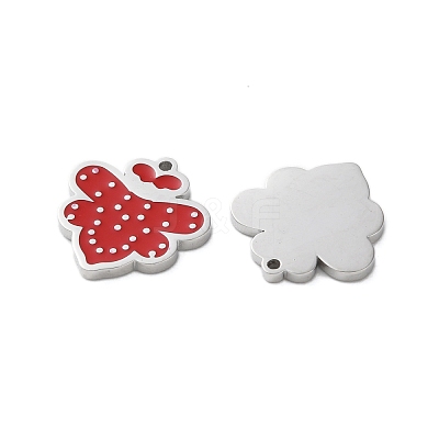 304 Stainless Steel Red Enamel Charms STAS-M102-63P-1