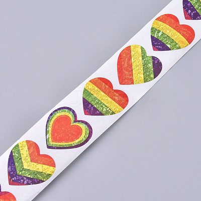 Heart Shaped Stickers Roll DIY-K027-A01-1