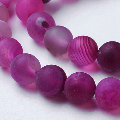 Natural Grade A Striped Agate/Banded Agate Beads Strands G-E478-01-6mm-1