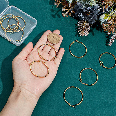 5 Pairs 304 Stainless Steel Hoop Earrings EJEW-ME0001-09-1