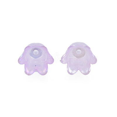 6-Petal Imitation Jelly Acrylic Bead Caps JACR-T002-02A-1