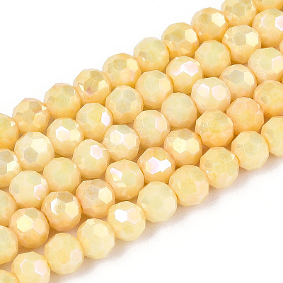 Anti-Tarnish Electroplate Glass Beads Strands EGLA-T021-4mm-15-05-1