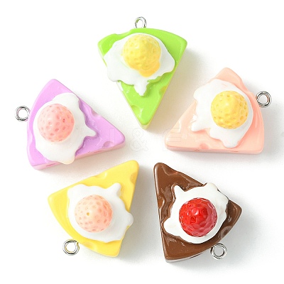30Pcs 5 Colors Opaque Resin Imitation Food Pendants RESI-CJ0003-45-1